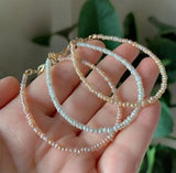Real Freshwater Pearl Bracelet 2-3mm Mini Button Bangle