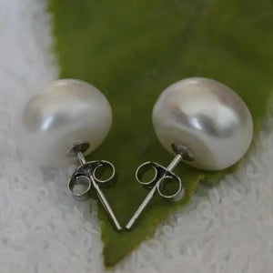 11mm Freshwater Pearl Stud Earrings S925 Silver Jewelry Classic Gift