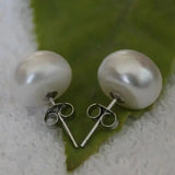 11mm Freshwater Pearl Stud Earrings S925 Silver Jewelry Classic Gift
