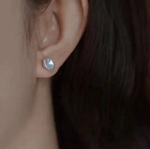 Baroque Real Pearl Earring 925 Silver Stud Wedding Gift