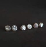 Baroque Real Pearl Earring 925 Silver Stud Wedding Gift