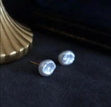 Baroque Real Pearl Earring 925 Silver Stud Wedding Gift