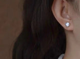 Baroque Real Pearl Earring 925 Silver Stud Wedding Gift