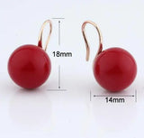 14MM Round Pearl Silver Drop Earrings for Women