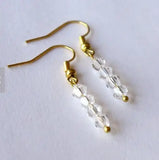 Crystal Silver Fish Hook Dangle Earrings Fine Jewelry Women Gift