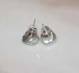 Baroque 9-11mm Freshwater Pearl Silver Stud Earrings