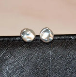 Baroque 9-11mm Freshwater Pearl Silver Stud Earrings