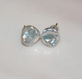 Baroque 9-11mm Freshwater Pearl Silver Stud Earrings