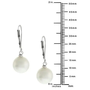 Mother Of Pearl Earrings S925 Sterling Silver Dangle 10mm Sea Shell Fine Jewelry