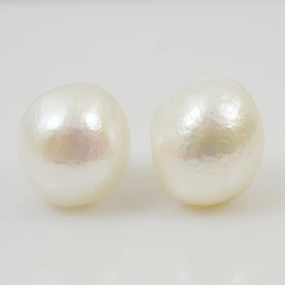 Baroque Natural Freshwater Pearls Silver Stud Earring