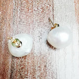 Baroque Natural Freshwater Pearls Silver Stud Earring