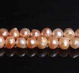 Pink Potato Oval Freshwater Pearl Beads DIY Jewelry Making