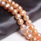 Pink Potato Oval Freshwater Pearl Beads DIY Jewelry Making