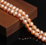 Pink Potato Oval Freshwater Pearl Beads DIY Jewelry Making