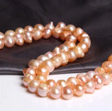 Pink Potato Oval Freshwater Pearl Beads DIY Jewelry Making