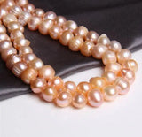 Pink Potato Oval Freshwater Pearl Beads DIY Jewelry Making