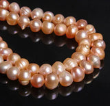 Pink Potato Oval Freshwater Pearl Beads DIY Jewelry Making