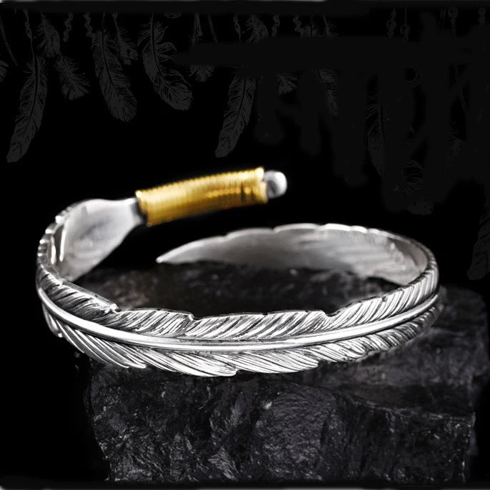 Vintage Goro Takahashi Silver Feather Bracelet for Men