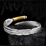Vintage Goro Takahashi Silver Feather Bracelet for Men