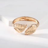 Feather Jewelry Arm Bracelet Bangle Boho Metal Charm Leaf Shaped Bangle