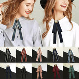 Female Corsage Rhinestone Pearl Bow Brooches for Women Girls