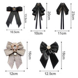 Pearl Crystal Pendant Bow Tie Brooch