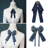 Pearl Crystal Pendant Bow Tie Brooch