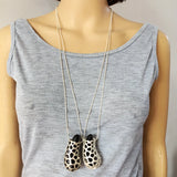 Wood Filigree Pendant Necklace Snake Chain Curly Wooden Jewelry