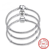Solid 925 Silver Snake Chain Bracelet for Women DIY Jewelry Making