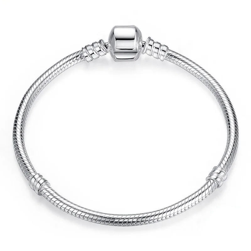 Solid 925 Silver Snake Chain Bracelet for Women DIY Jewelry Making