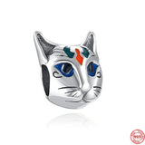925 Silver Eye Bead Pendant for Bracelet Charm Ethnic Retro Women's Jewelry