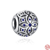 925 Silver Eye Bead Pendant for Bracelet Charm Ethnic Retro Women's Jewelry