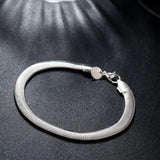 925 Silver Plated 18K 6MM Snake Bone Chain Bracelets for Women Men