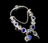 Crystal Hot Air Balloon Silver Plated Bracelet Gift