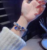 Crystal Hot Air Balloon Silver Plated Bracelet Gift