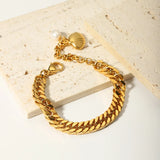 Pearl Cuban Chain Bracelet for Women Shell Stainless Steel Gift