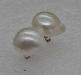 Rare 12-13mm Freshwater Pearl Sterling Silver Stud Earrings