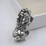 Sterling Silver S925 Coin Pixiu Figure Pendant 32x16mm