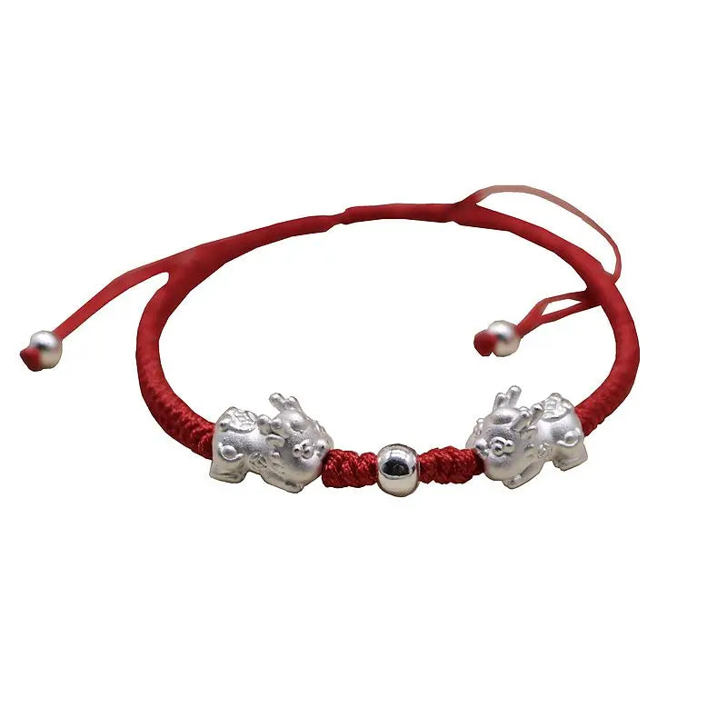 Real S990 Silver Pixiu Baby Bracelet 6.3inch