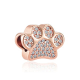Dog Paw Charm Silver Safety Chain Bracelet Bead 925 Jewelry Gift