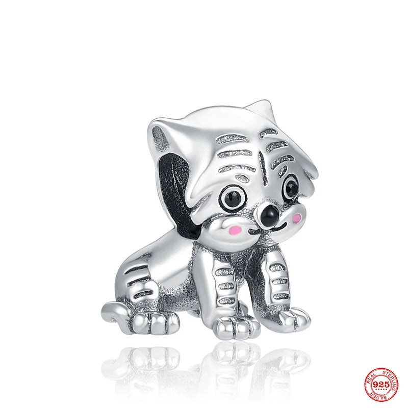 925 Silver Tiger Squirrel Bear Charms Pendant DIY Bracelet