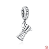 925 Silver Bead Fit Bracelet, Kitchen Pendant Dumbbell Charms Women Jewelry
