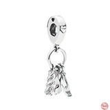 925 Silver Bead Fit Bracelet, Kitchen Pendant Dumbbell Charms Women Jewelry