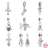 925 Silver Bead Fit Bracelet, Kitchen Pendant Dumbbell Charms Women Jewelry
