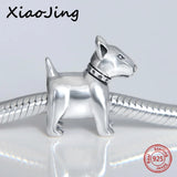 925 Sterling Silver Bull Terrier Charms Beads for European Bracelets
