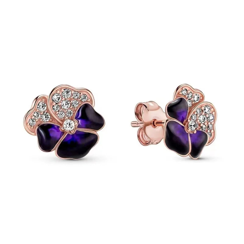 925 Silver Heart Pan Earrings for Women