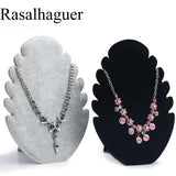 Flame Shape Velvet Pendant Necklaces Earrings Display Stand