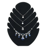 Flame Shape Velvet Pendant Necklaces Earrings Display Stand
