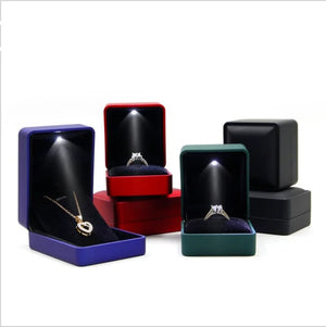 Flannel LED Jewelry Box - Lover Gift Wedding Ring Pendant Earring Display