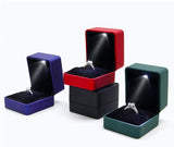 Flannel LED Jewelry Box - Lover Gift Wedding Ring Pendant Earring Display